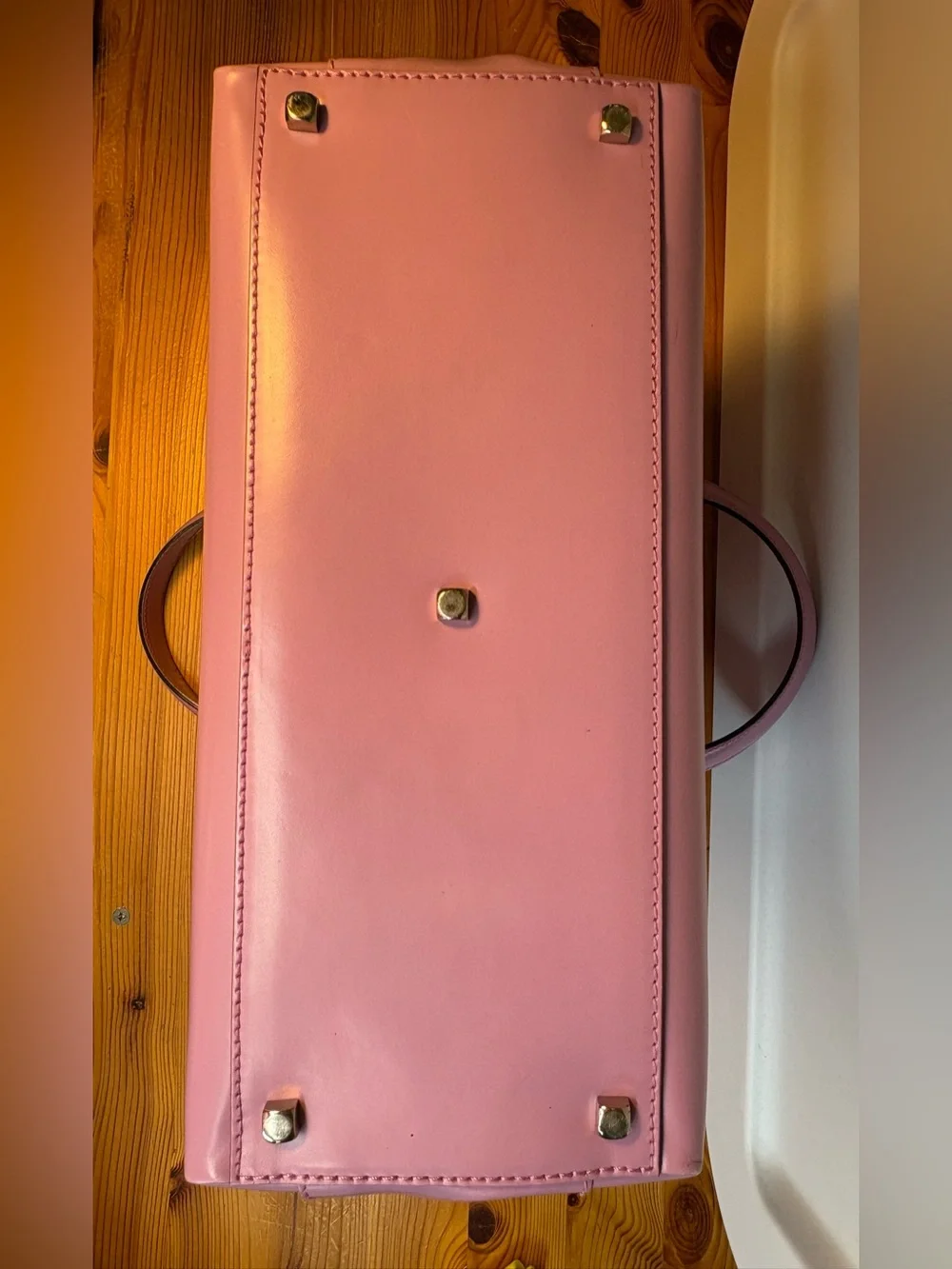 FERRAGAMO VINTAGE Y2K Women's Pink/Lavender Leather Top-Handle Handbag w/ strap
